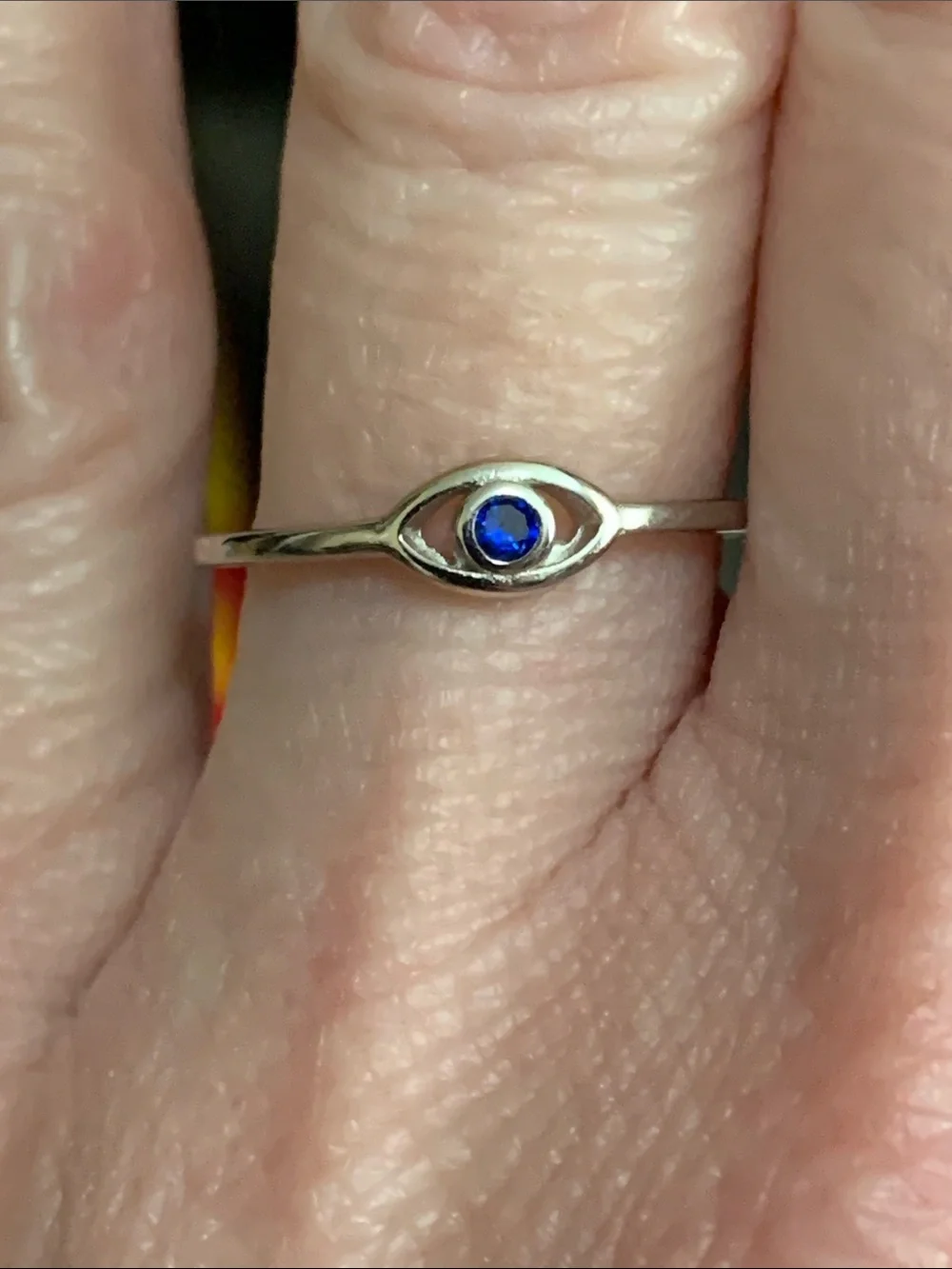 925 silver evil eye ring size 5.5